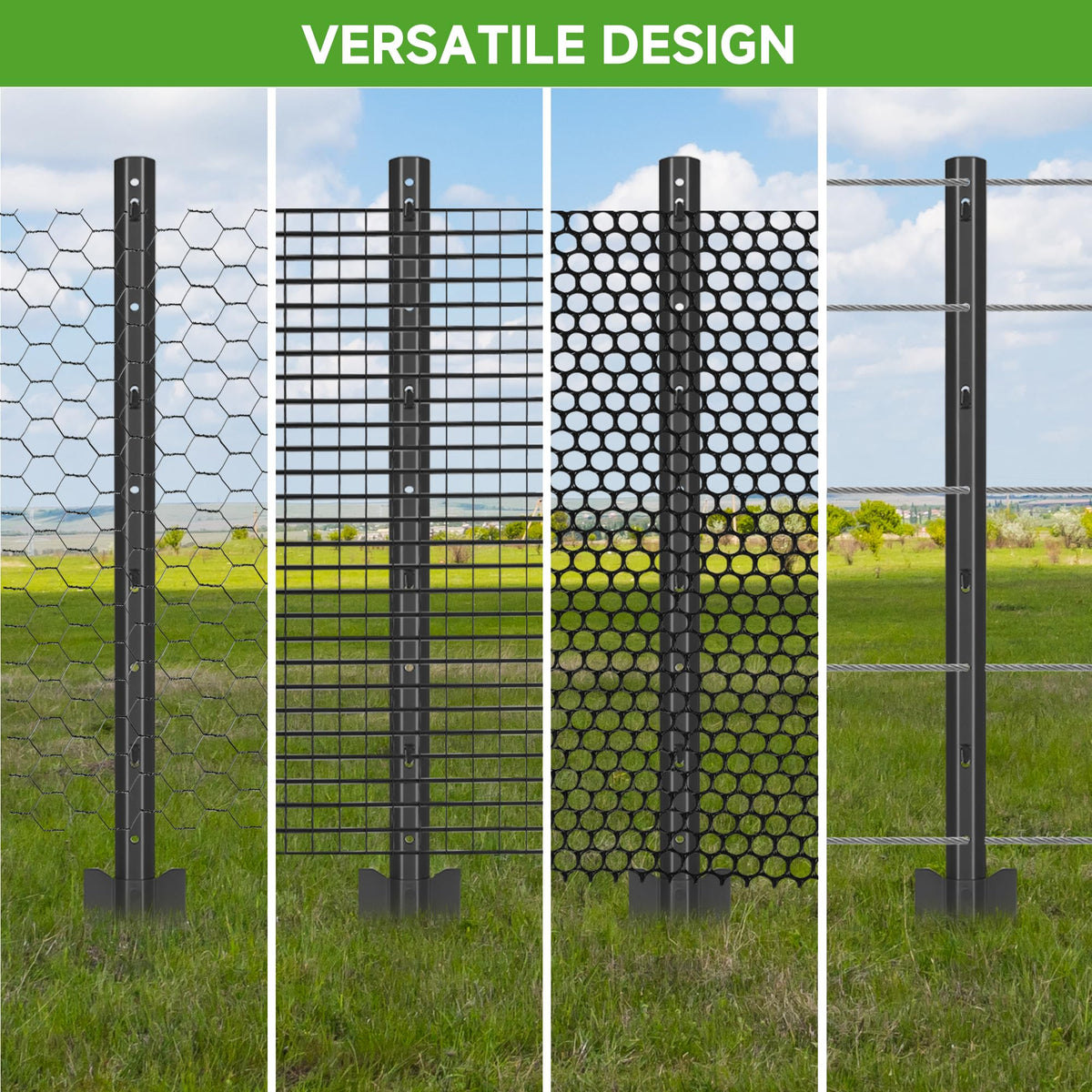 LYDTICK rustproof-coated fence post 3ft with weather resistance