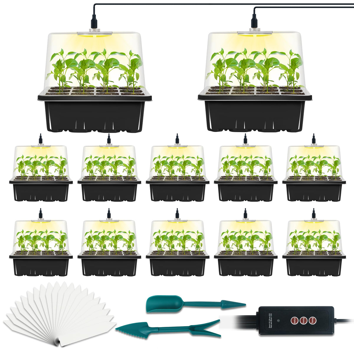 LYDTICK seed starter tray with grow light promotes indoor germination and even light exposure.