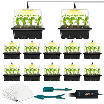 LYDTICK seed starter tray with grow light promotes indoor germination and even light exposure.