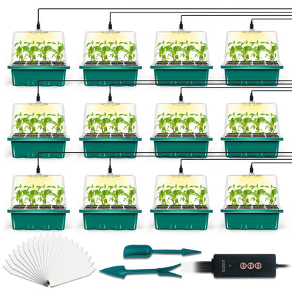 LYDTICK seed tray with grow light for indoor germination and even growth