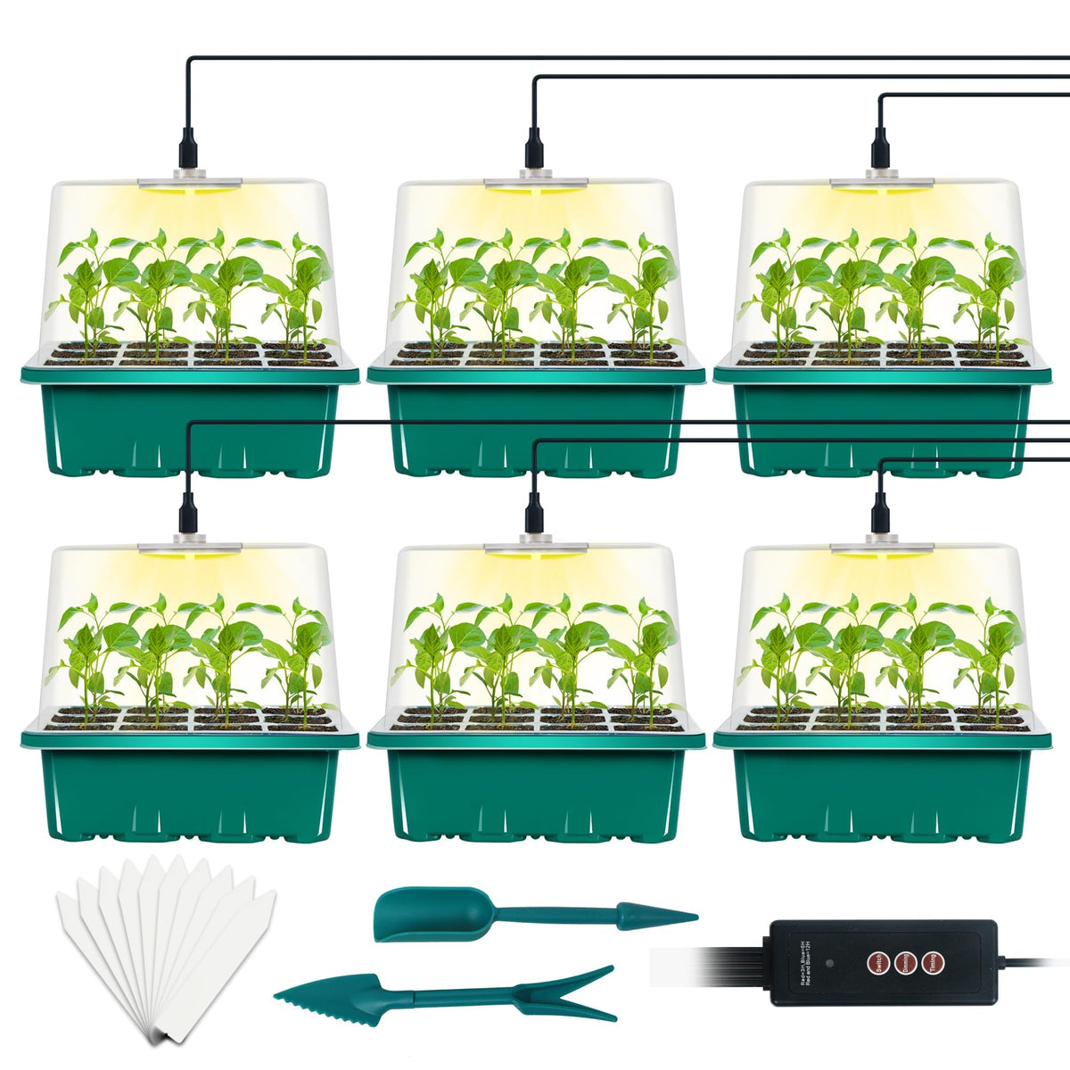 LYDTICK seed starter tray with grow light illuminates indoor germination