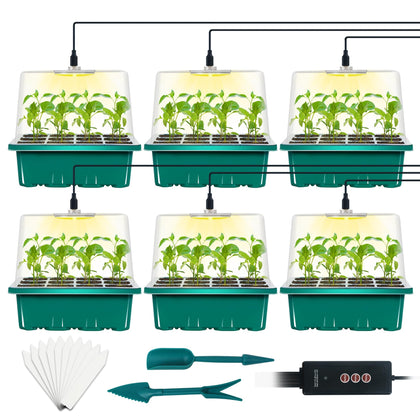 LYDTICK seed starter tray with grow light illuminates indoor germination