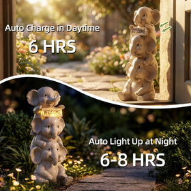 Lyeasw side-view elephant sculpture creates whimsical garden focal point