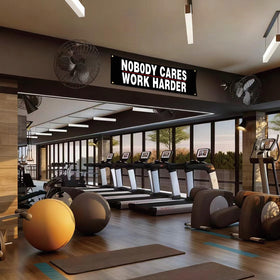 Lyeedoom home gym wall banner enhances workout space design