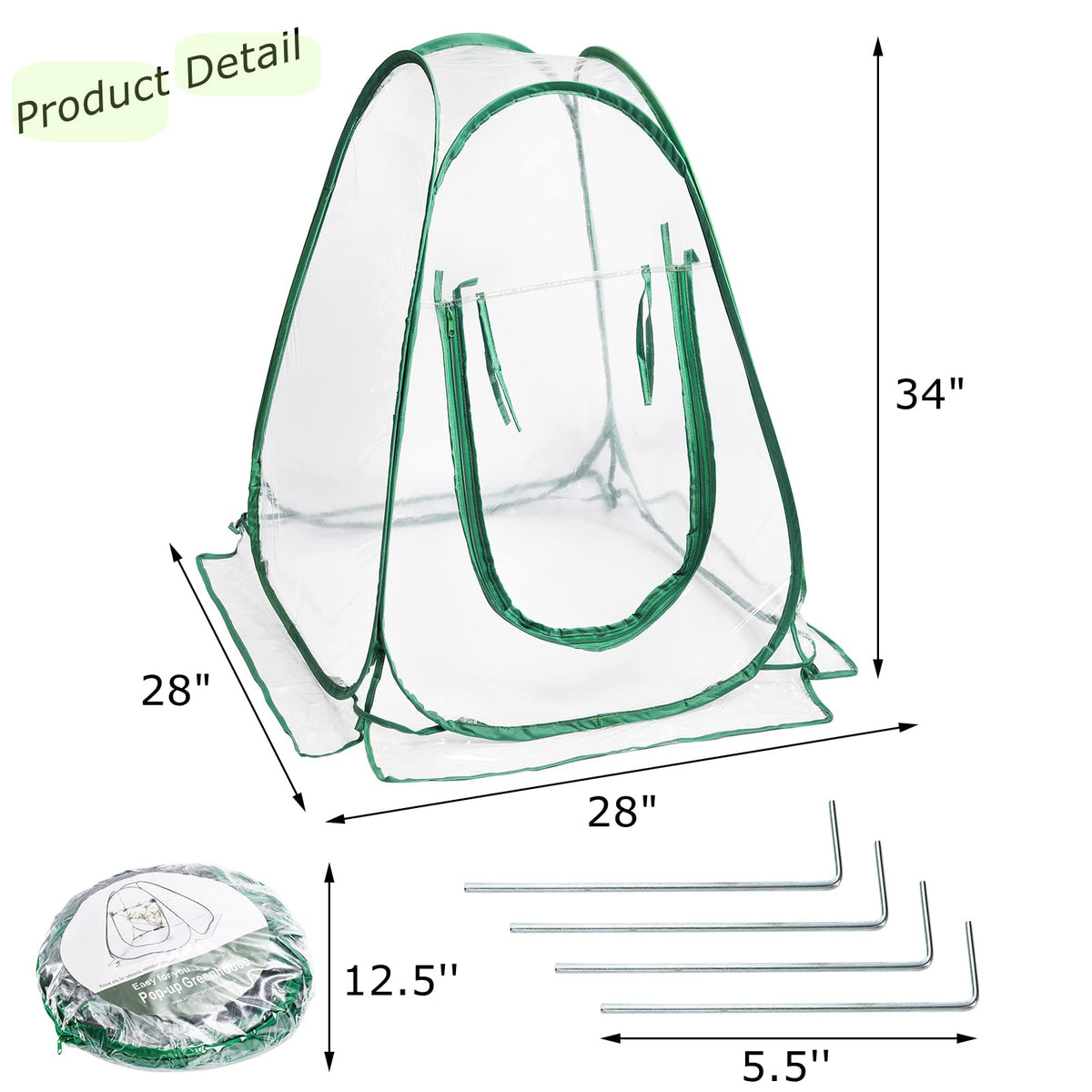 Lyellfe mini greenhouse with nails and bars strengthens wind resistance.