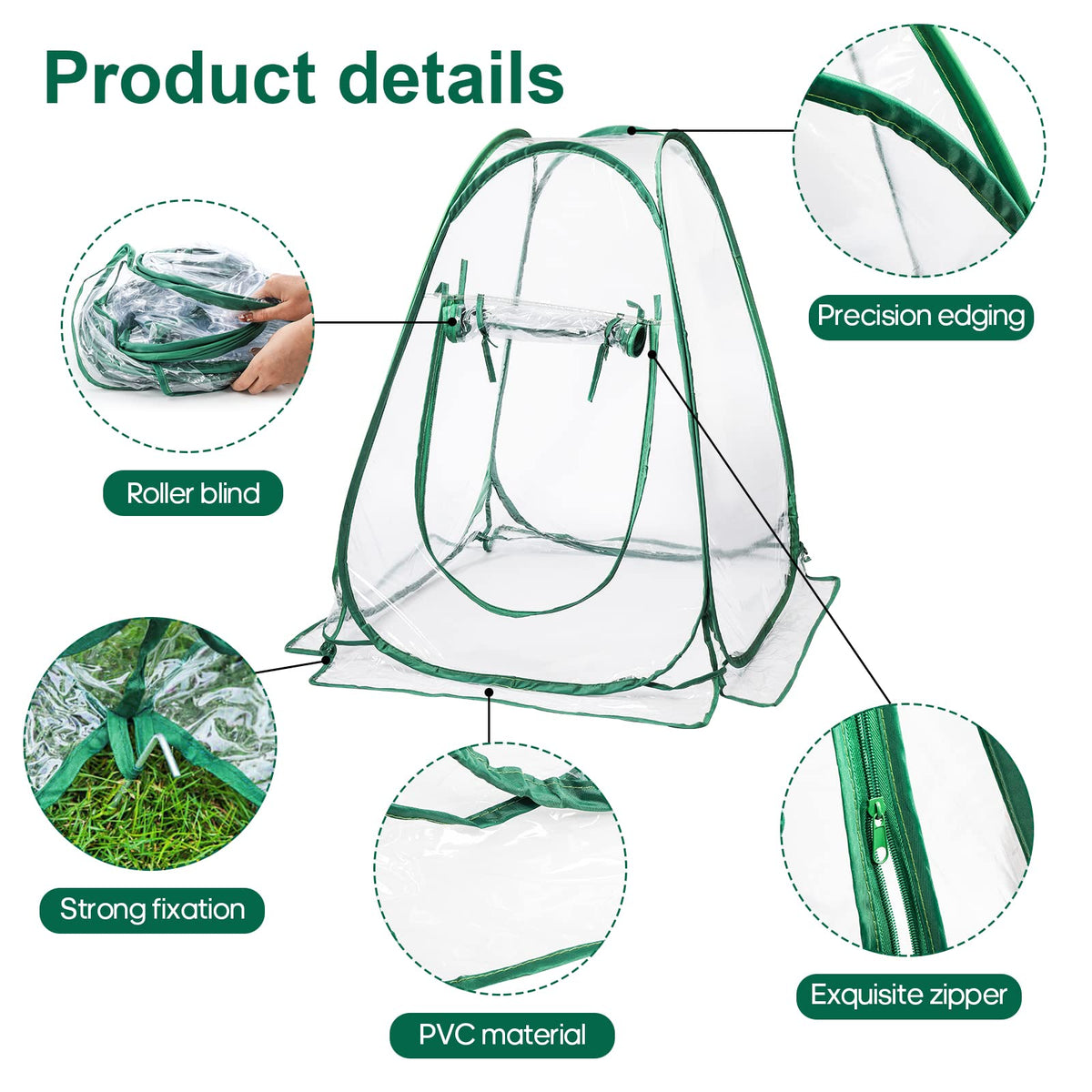 Lyellfe rolled curtain enables convenient watering and ventilation control.