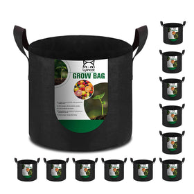 Lyincat 12-pack 15-gallon grow bags ready for versatile container gardening.