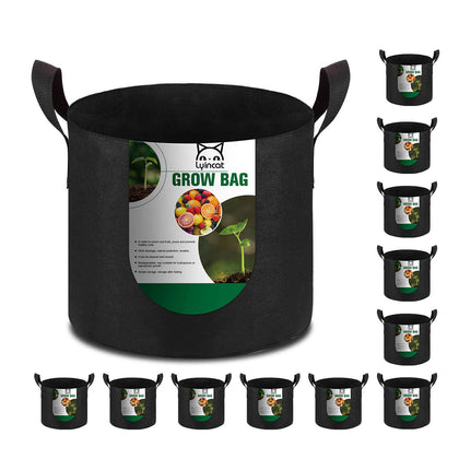 Lyincat 12-pack 15-gallon grow bags ready for versatile container gardening.