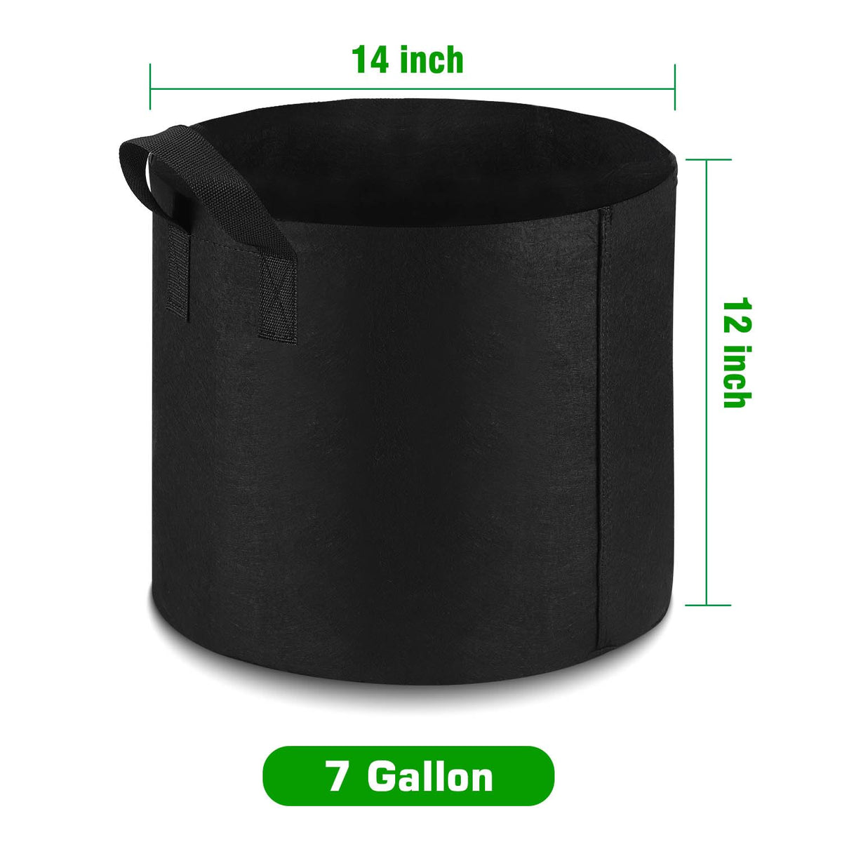Lyincat grow bag with sturdy nylon handles enables easy transport of plants.