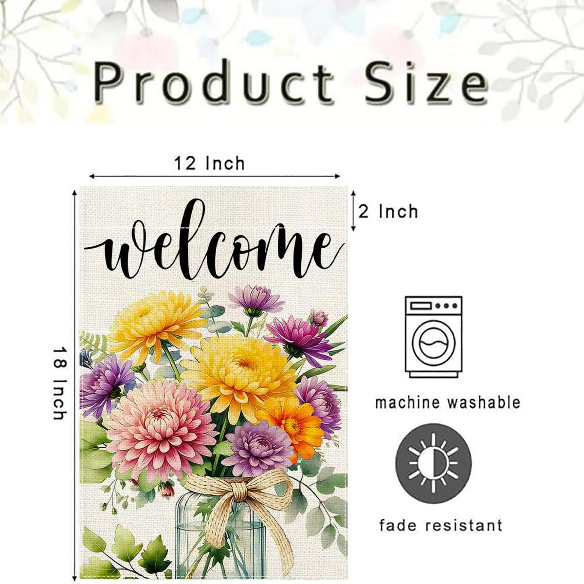 Lyjydnfc double-sided garden flag with bright colors readable from both sides.