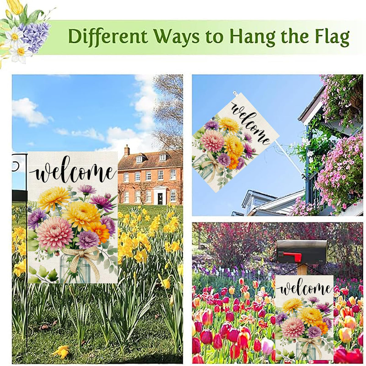 Lyjydnfc weather-resistant polyester flag withstands sun, wind, and rain outdoors.