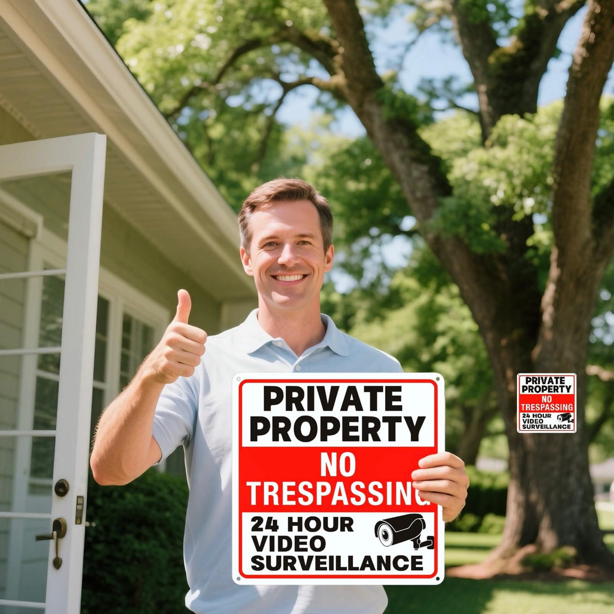 Lykjdnz No Trespassing Sign mounted on a fence improves boundary clarity for homeowners.