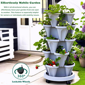 Lykvrii layered watering system keeps soil evenly moist on lower tiers.
