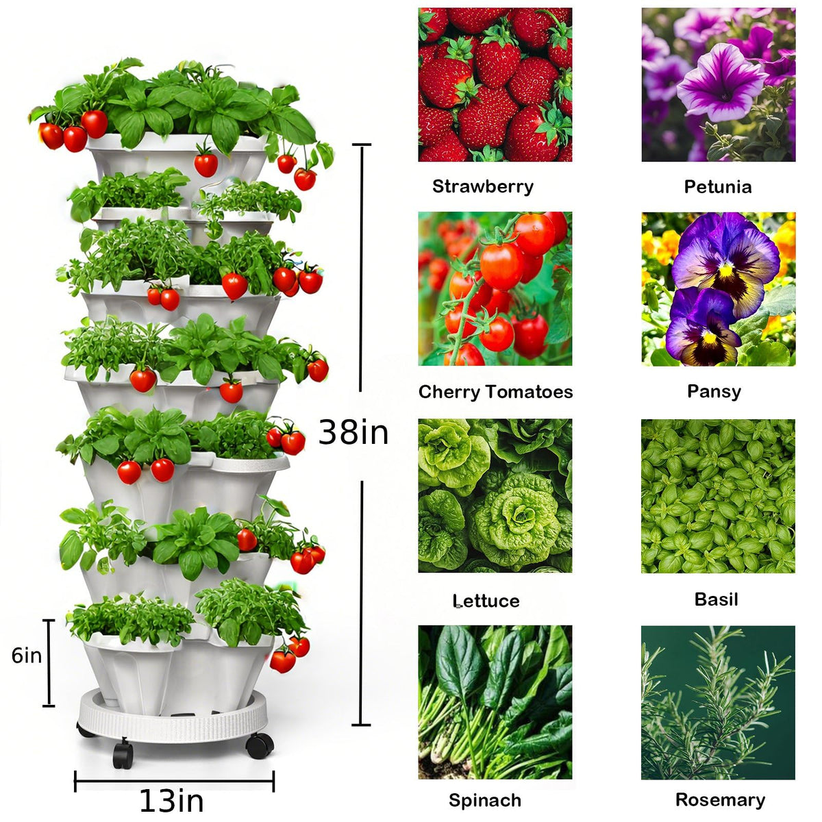 Lykvrii planters with locking wheels provide secure mobility during outdoor use.