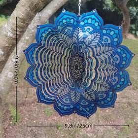Lylence 3D hollow wind spinner creates depth and dynamic movement in sunlight.