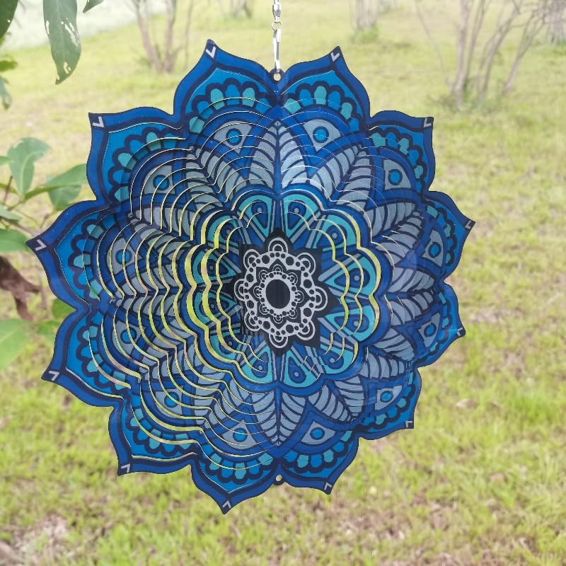 Lylence metal wind spinner adds a bold focal point to any yard.
