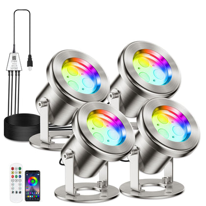 LyLmLe app-controlled pond light for customizable colors and scenes.