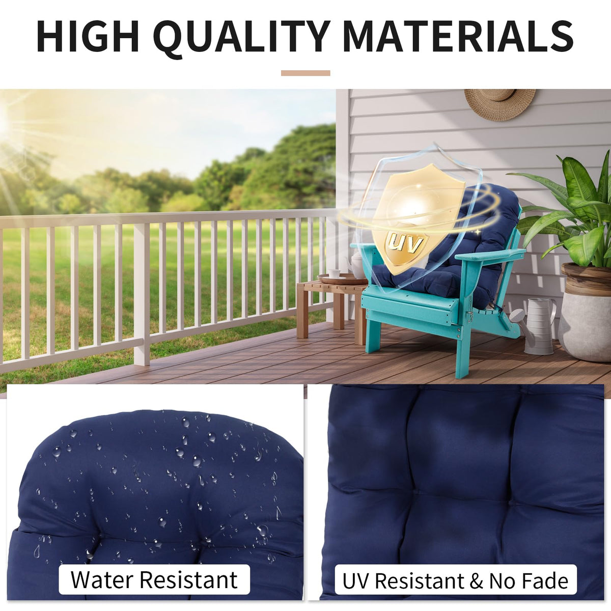 LYLNBYWK Adirondack cushion attachment system shows secure non-slip design.