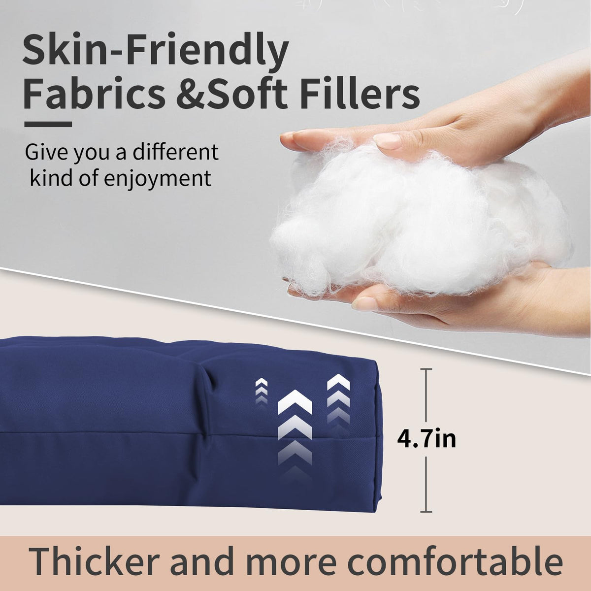 LYLNBYWK Adirondack cushion fabric detail reveals fade-resistant material.