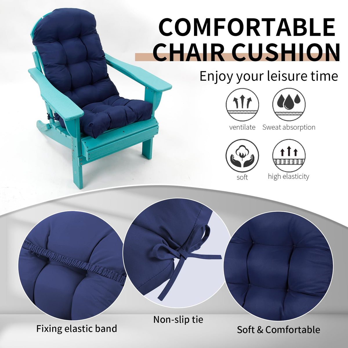 LYLNBYWK Adirondack cushion on chair for outdoor lounging.