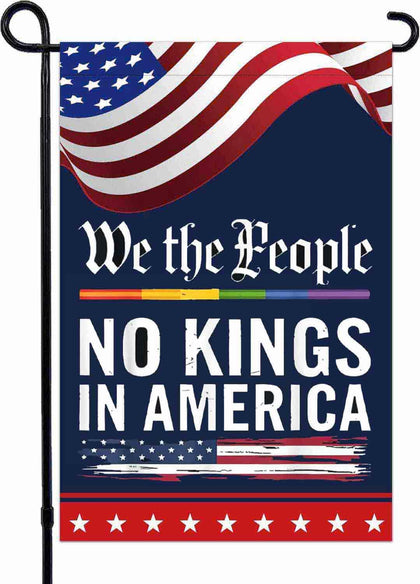 Lymhy No Kings In America garden flag for outdoor yard display, double-sided design