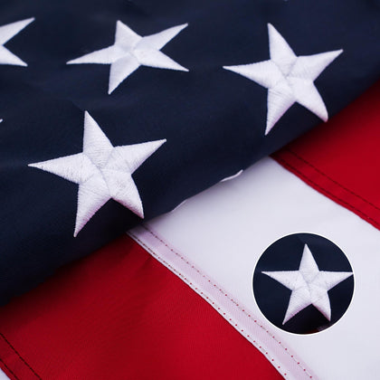 LYNSHION 8x12 outdoor American flag ready for year-round display and durable performance.