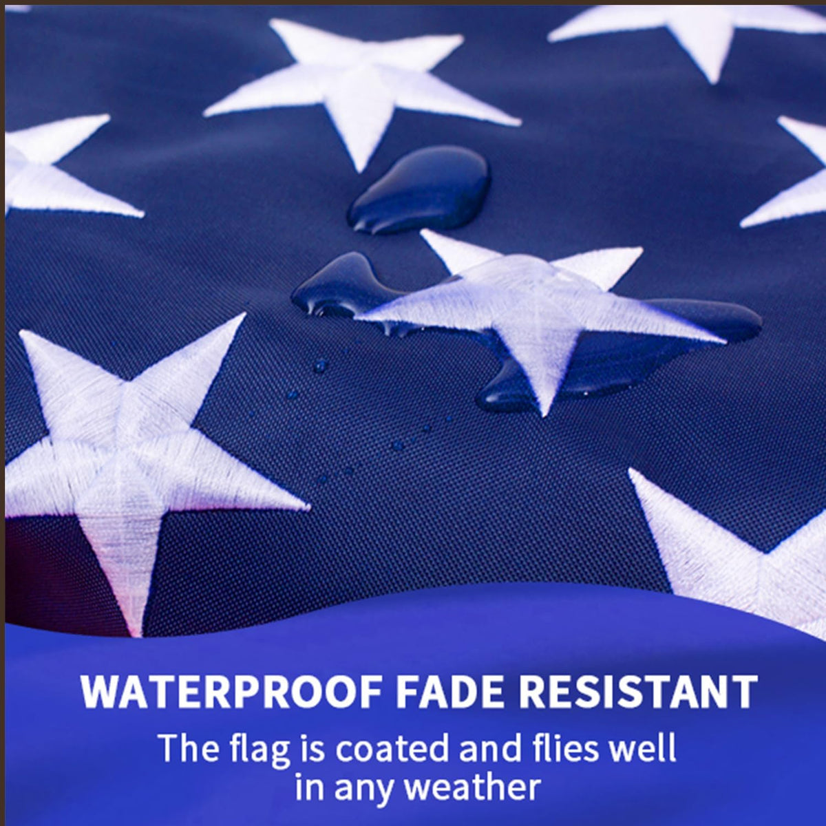 LYNSHION American flag with embroidered stars ensures crisp detail from a distance.