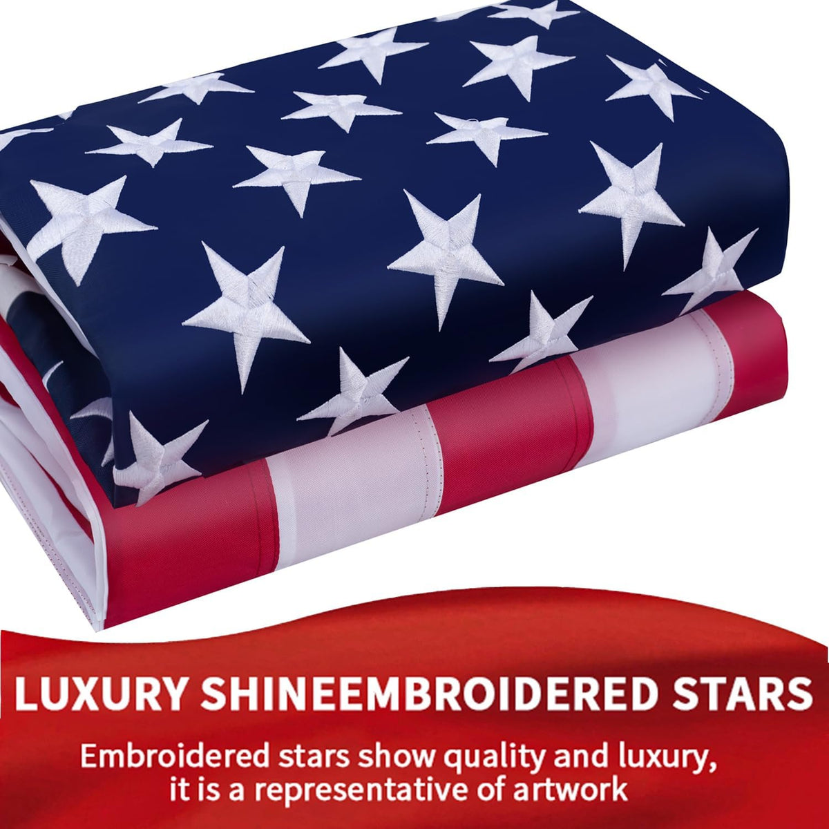 LYNSHION flag edge detail shows reinforced fly edges for long-lasting wear.