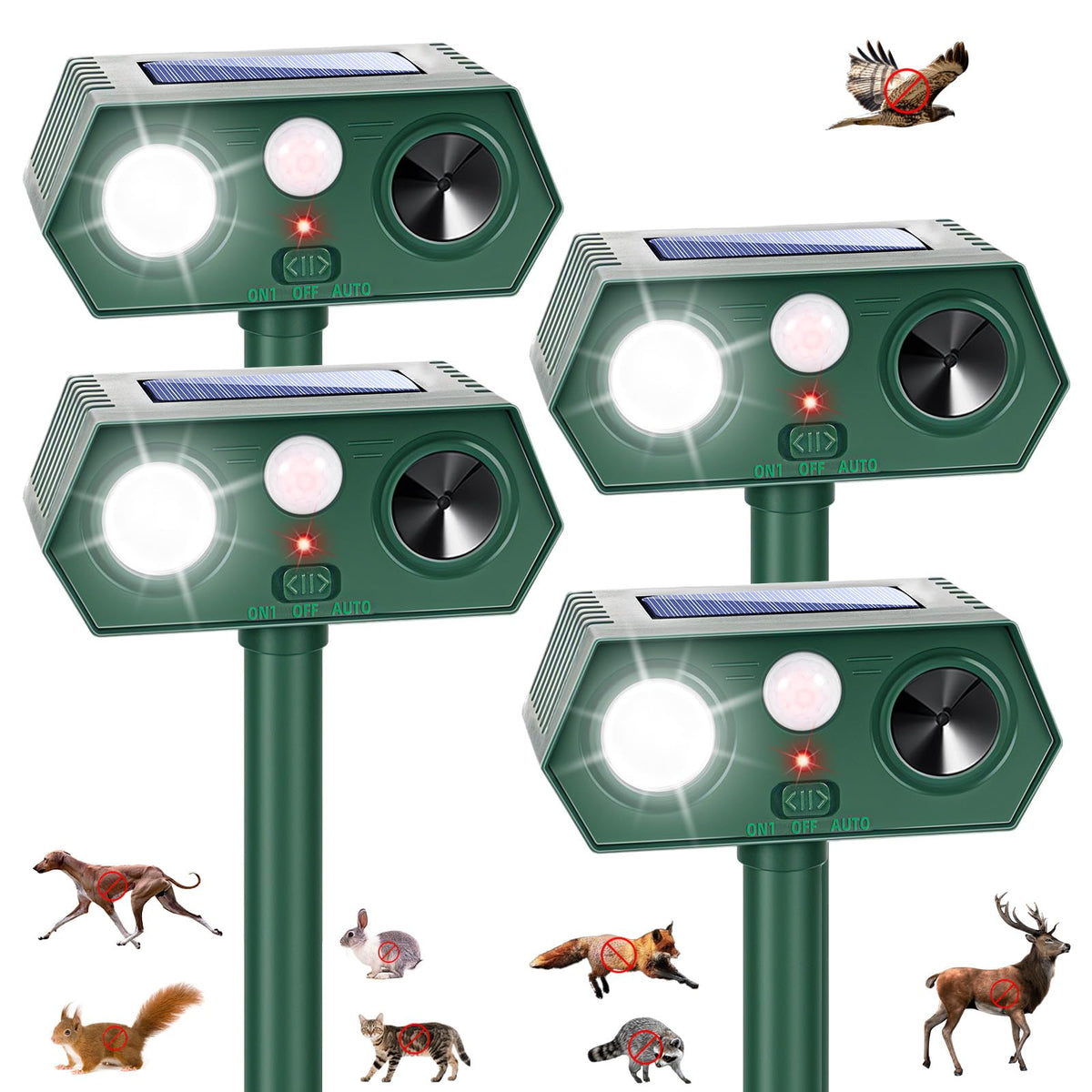LNYUHAD Sonic Fortress Pro deer repellent device protects gardens with motion sensing.