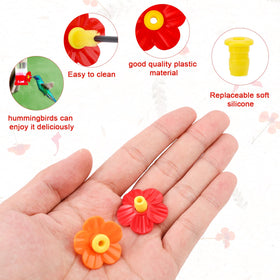Lyreh hummingbird feeder orange petals for high visibility and easy swap
