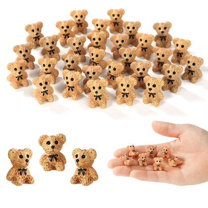 Lyreh mini resin teddy bears pack for cute decor and gifting