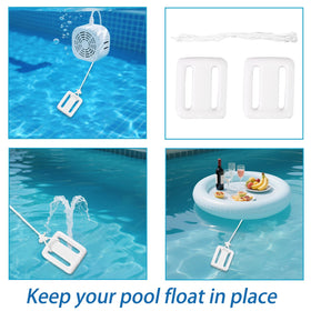 Lyreh pool anchor packaging showing two anchors and rope