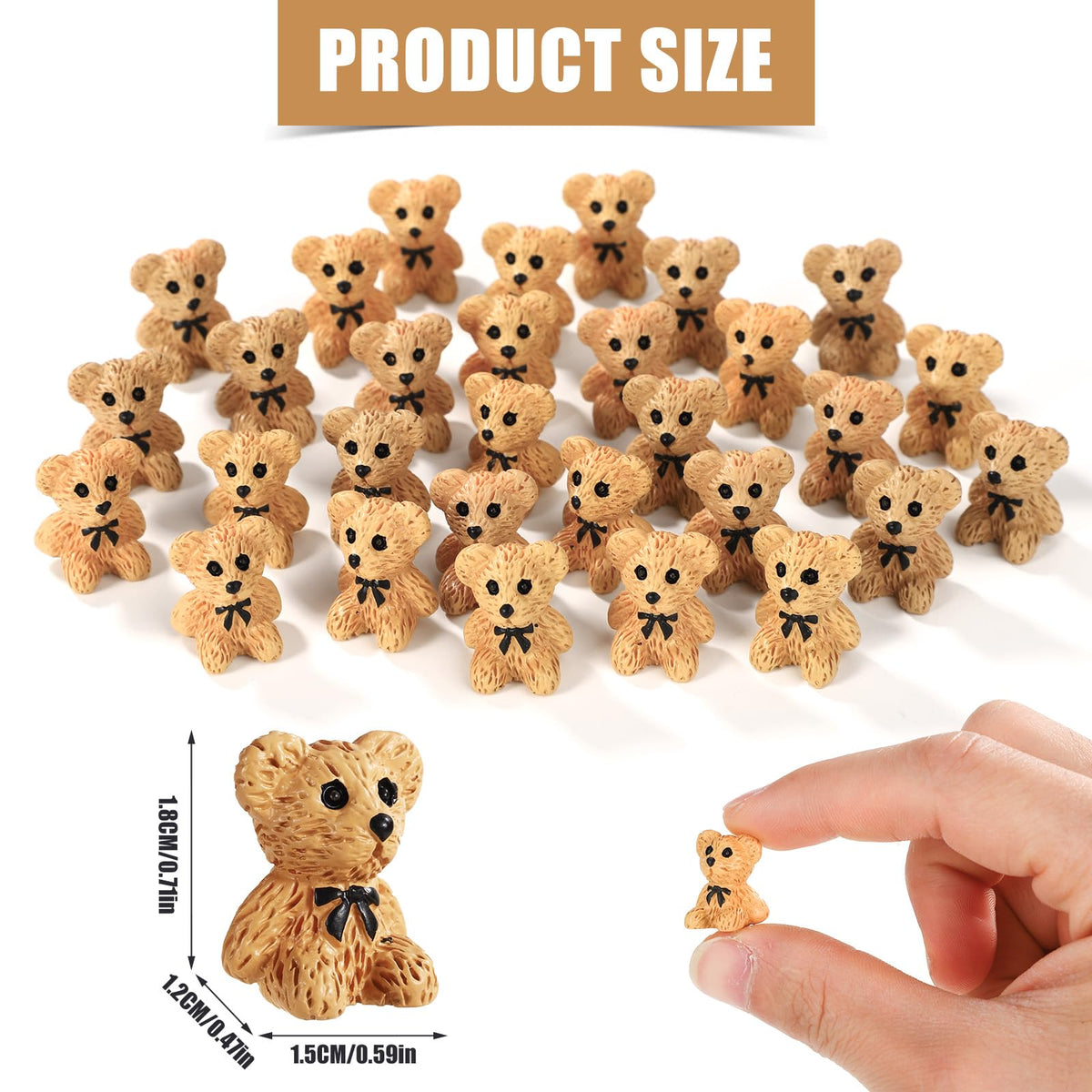 Close-up of Lyreh resin teddy bear showing detailed cute design
