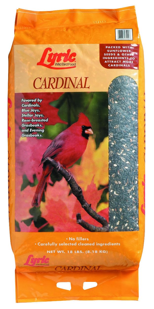 Lyric Cardinal seed mix outdoor bag attracts cardinals and other backyard birds.
