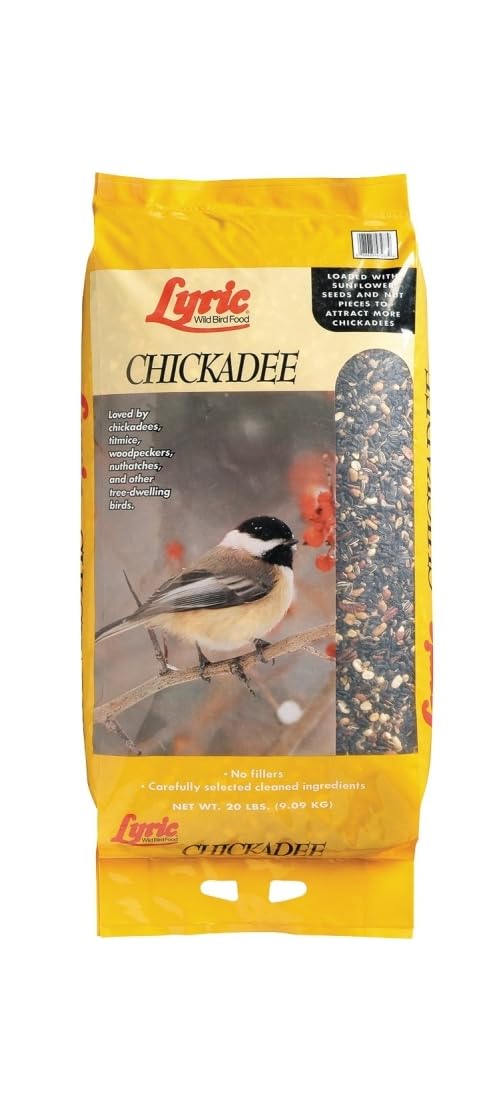 Lyric Chickadee Wild Bird Seed bag front view, premium mix for outdoor feeders.