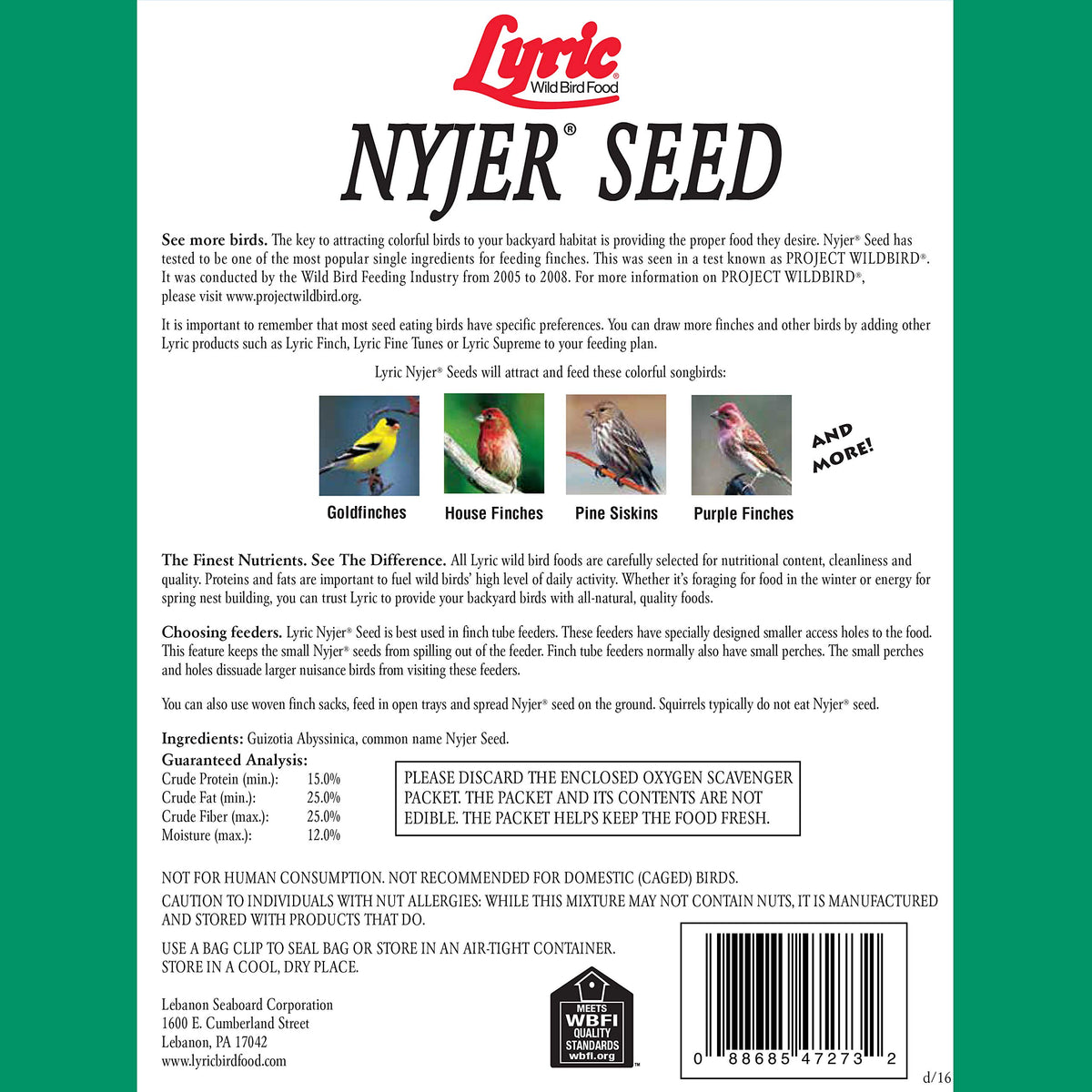 Lyric Nyjer Seed cleaning process shows careful preparation for birds