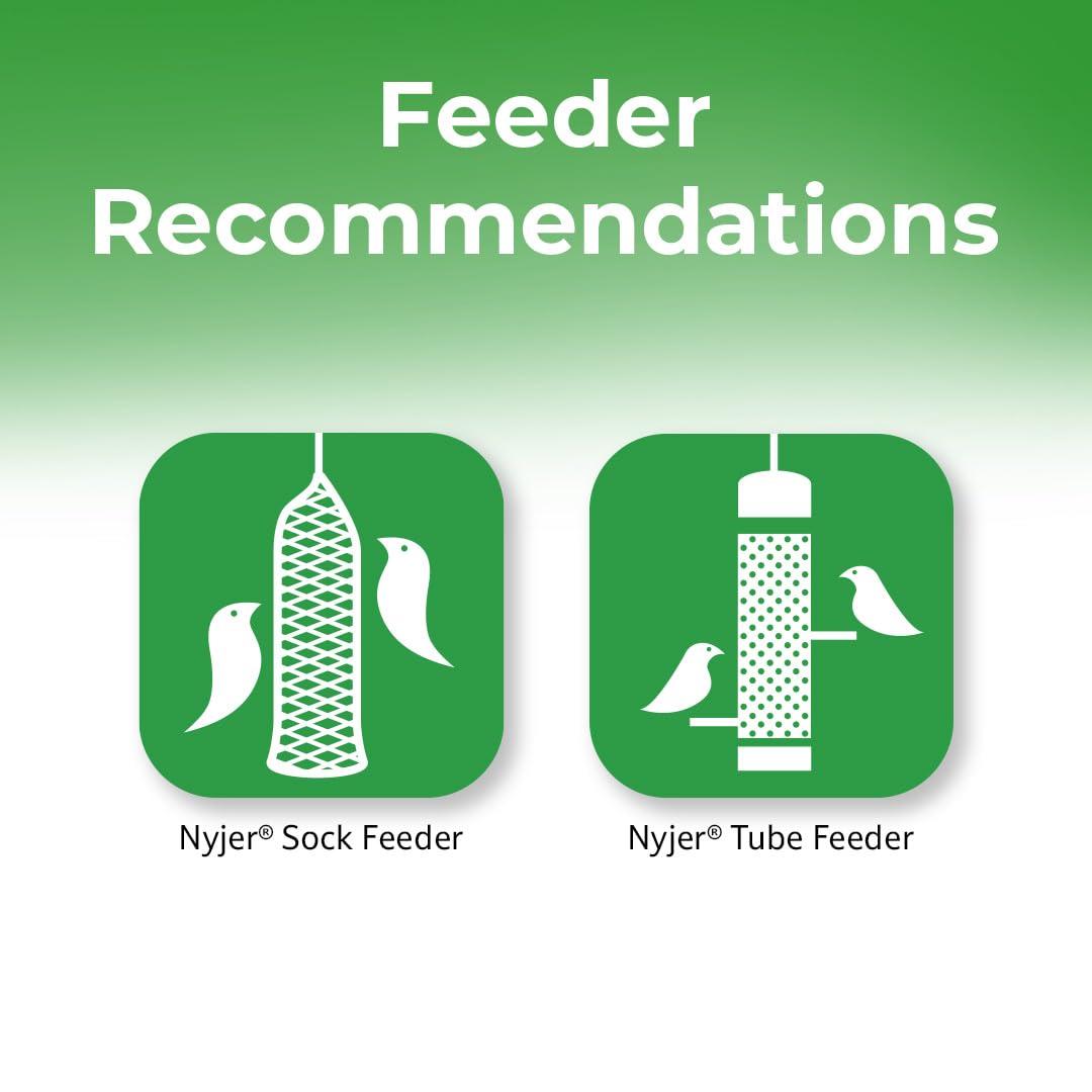Lyric Nyjer Seed tube feeder with finches at the feeder