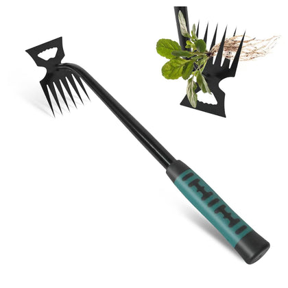LYROYREG Weed Remover Tool con cabeza de 6 dientes para extracción de raíces eficiente