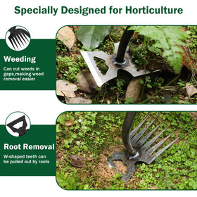  LYROYREG Weed Remover Tool acción de desenterrar raíces con la cabeza multieje