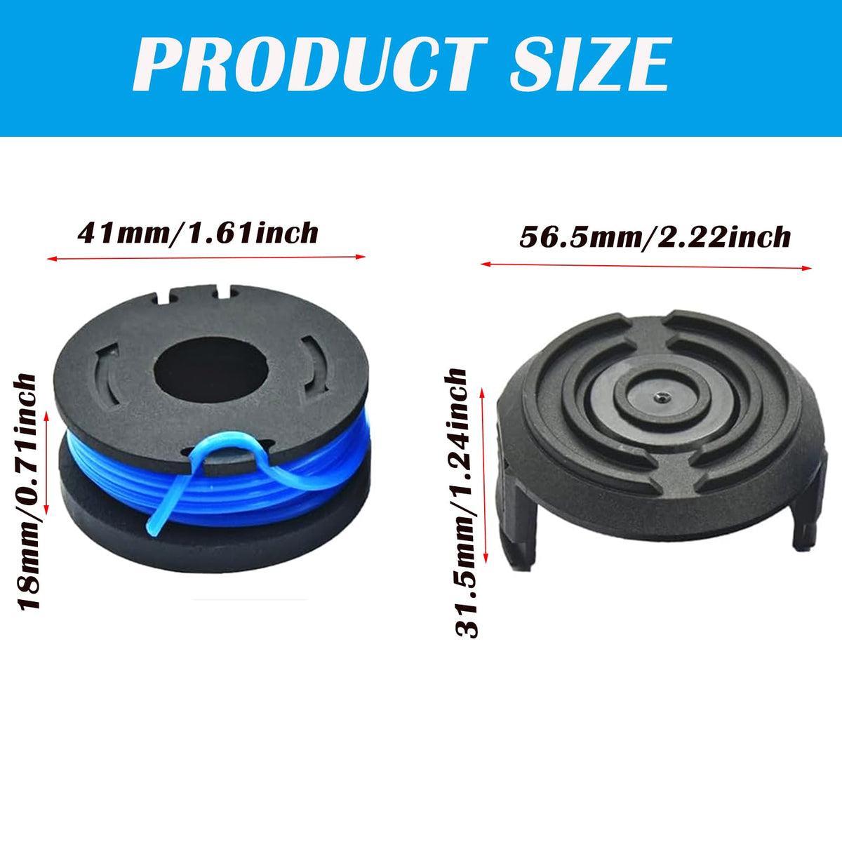 Lyshujli packaging shows eight spools and two cap covers for replacements.