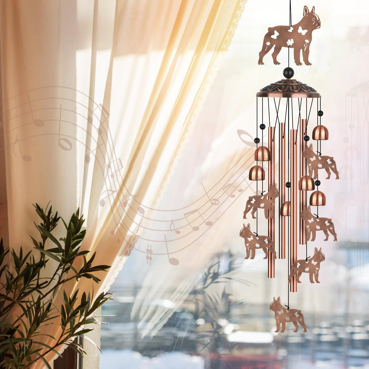 LYWUU wind chime tubes with nylon rope offer durable, weather-ready music