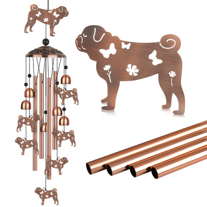 LYWUU pug wind chime ornament for outdoor decor with soothing tones.