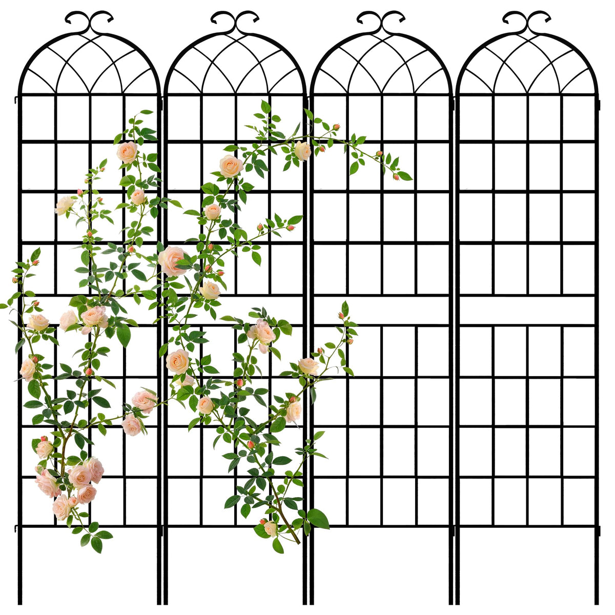 LZRS 83in arch trellis supports tall climbers with durable rust-resistant finish.