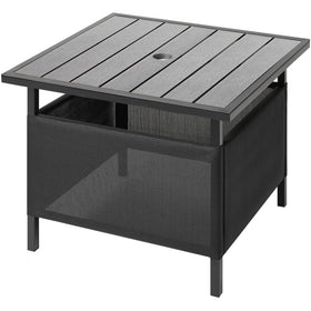 LZRS Adirondack square table with umbrella hole, sturdy outdoor use.