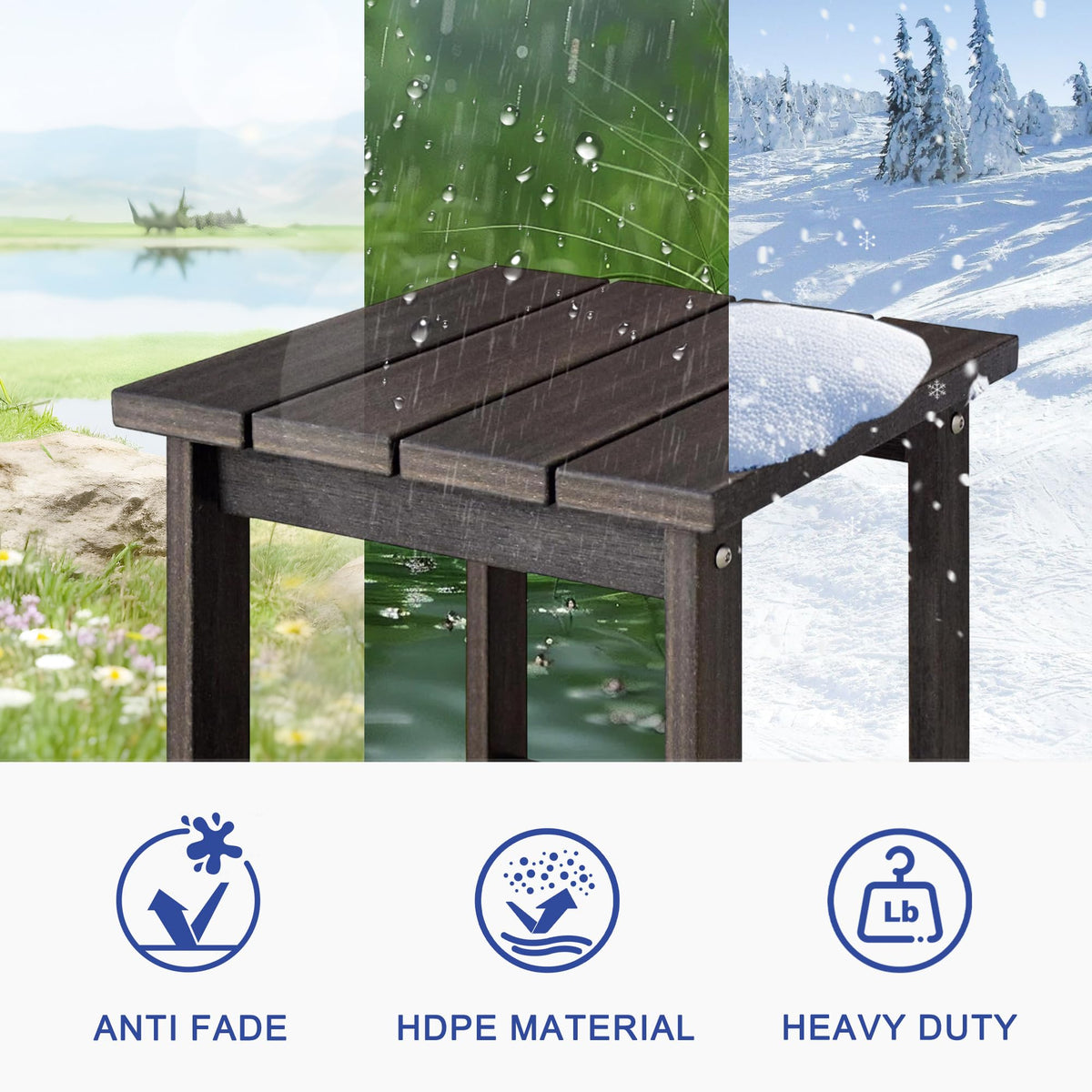LZRS assembly-ready outdoor table makes setup quick and easy.