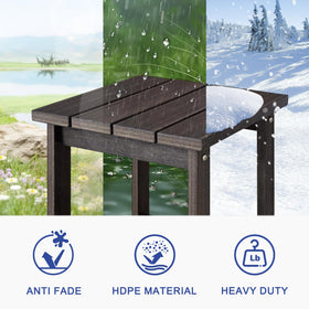 LZRS assembly-ready outdoor table makes setup quick and easy.