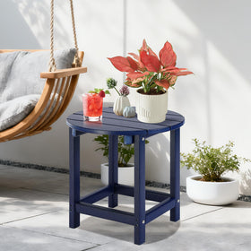 LZRS round table on balcony beside a lounge chair setup