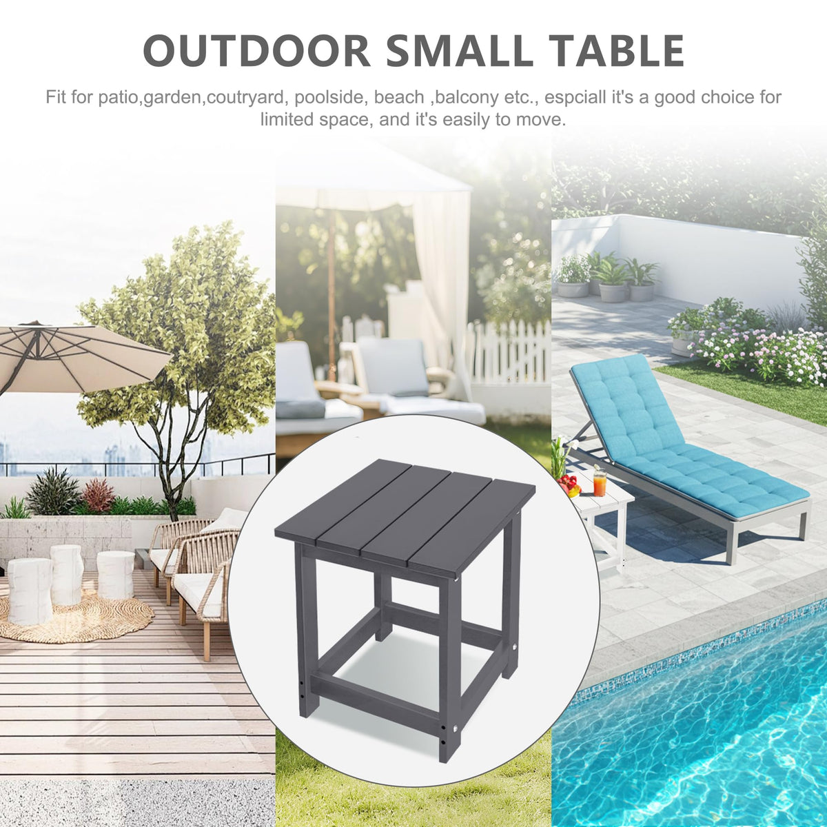 LZRS compact end table requires no painting or staining.
