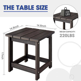 LZRS HDPE outdoor end table withstands weather and fading.
