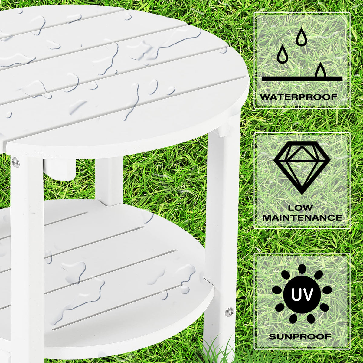 LZRS textured HDPE finish with wood-like look for stylish outdoor furniture